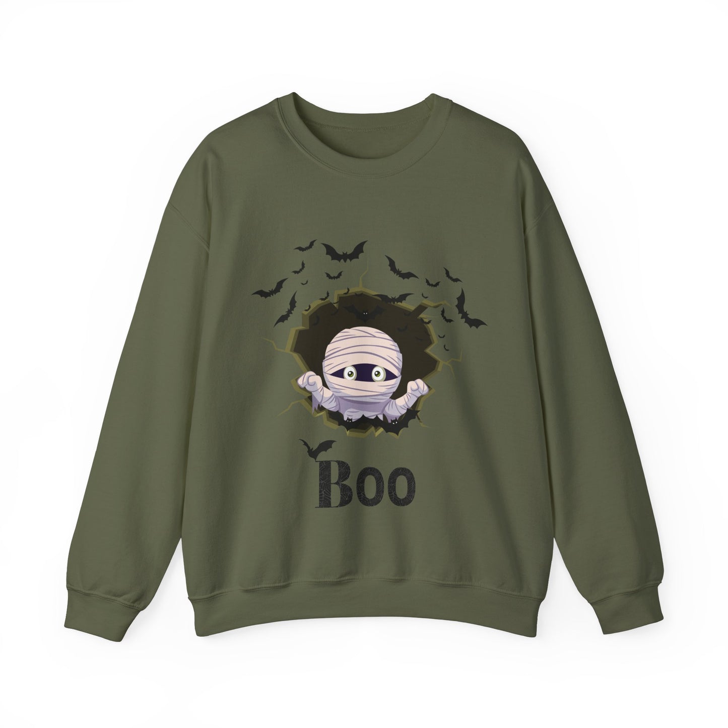 Halloween Boo! Mummy, Spiders, and Bats Sweatshirt