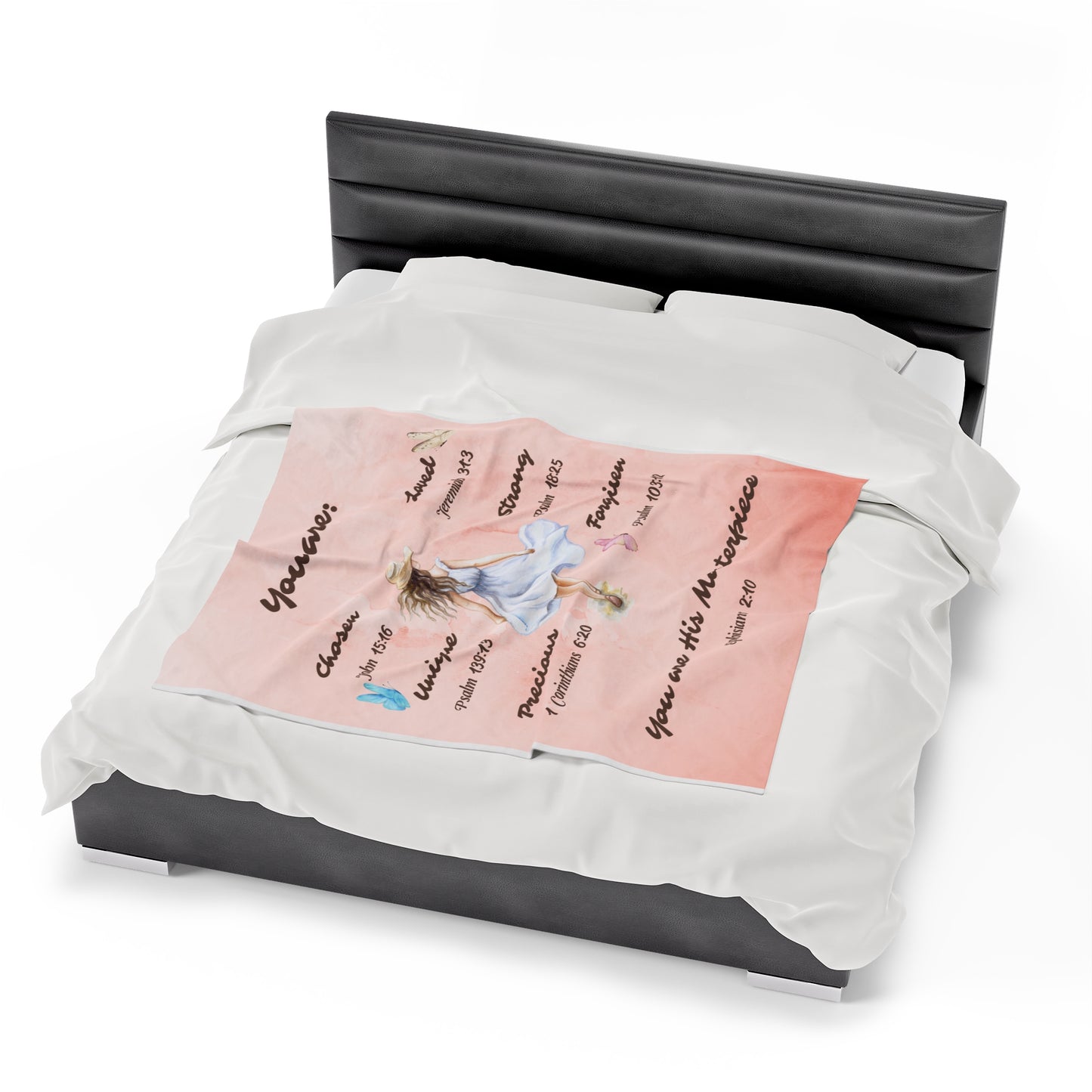 "You Are His Masterpiece"- Velveteen Plush Blanket 50x60