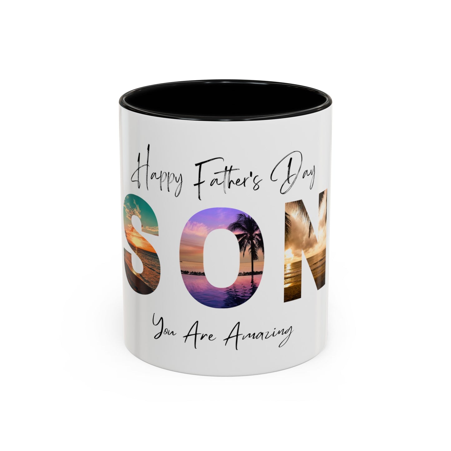 "Happy Father's Day Son" Colorful Coffee Mug (11, 15oz)