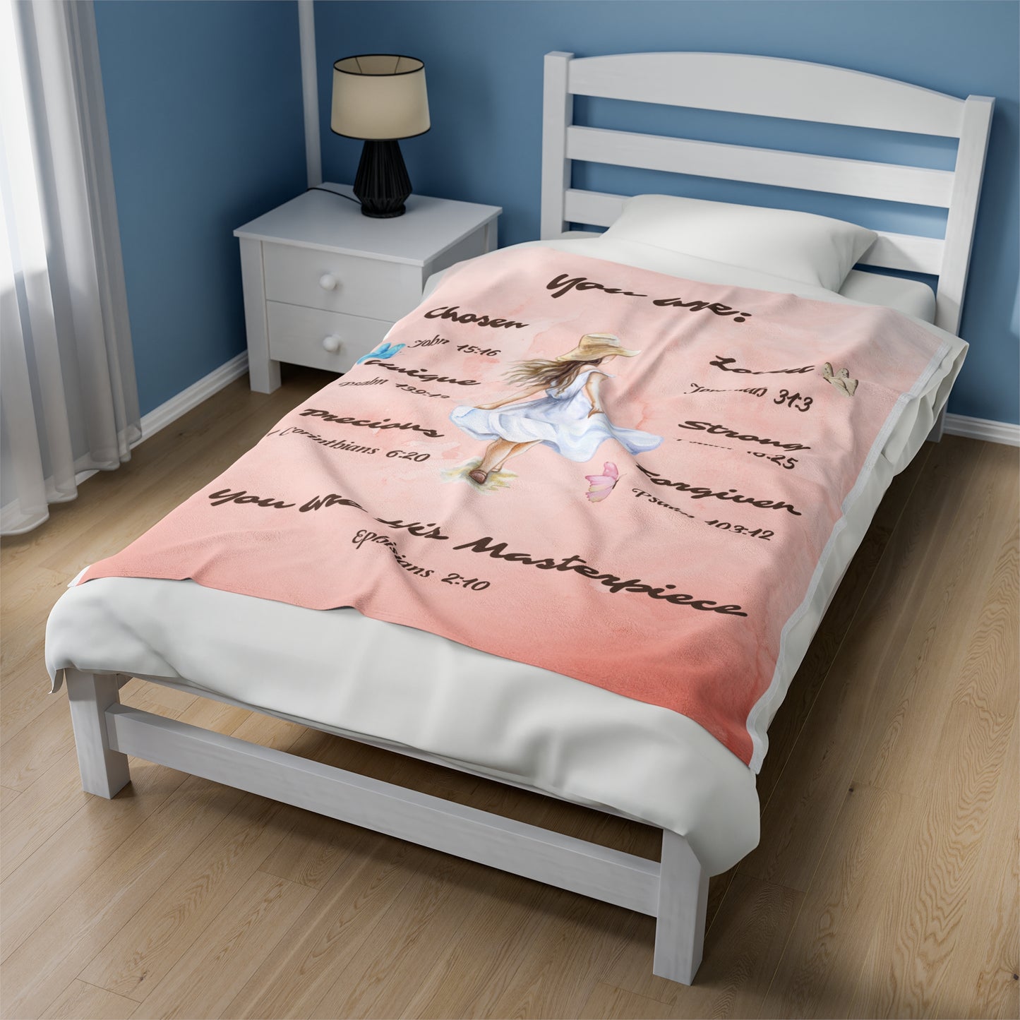 "You Are His Masterpiece"- Velveteen Plush Blanket 50x60
