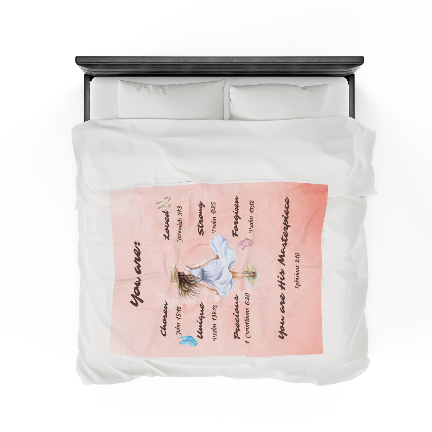 "You Are His Masterpiece"- Velveteen Plush Blanket 50x60