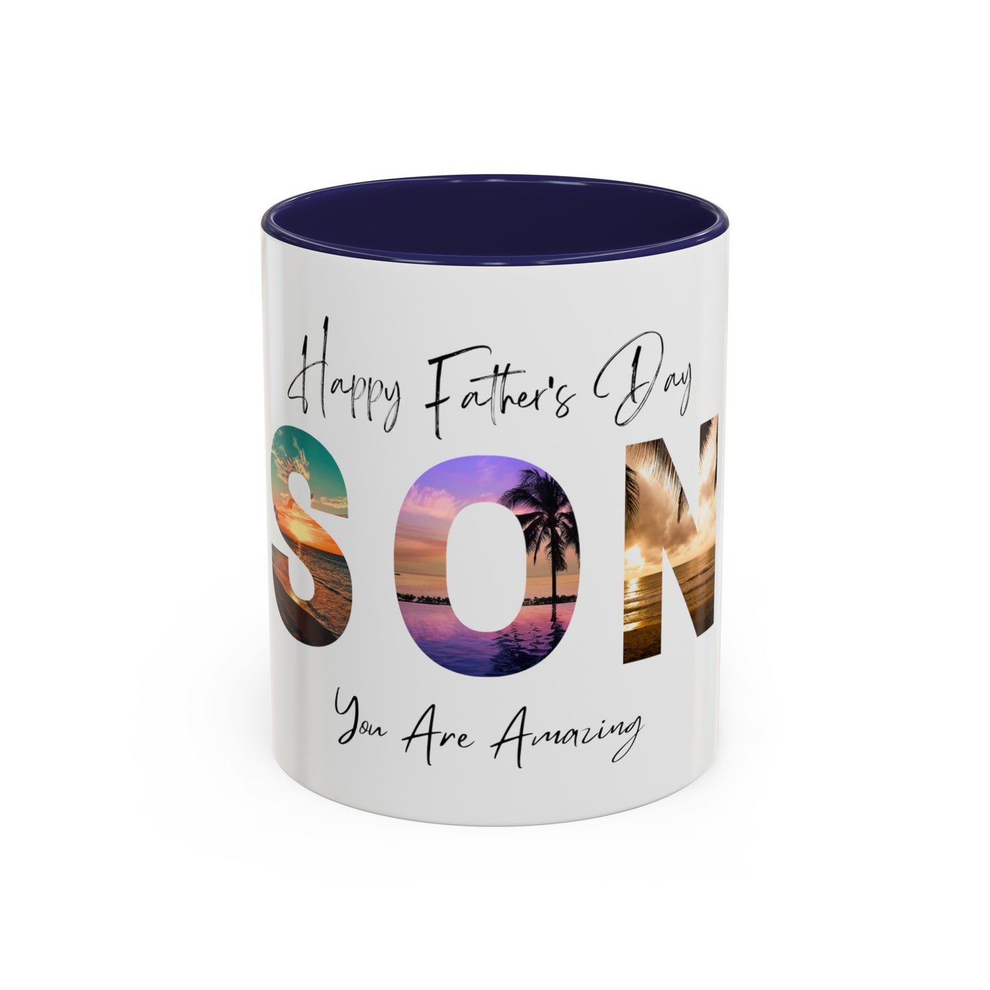 "Happy Father's Day Son" Colorful Coffee Mug (11, 15oz)