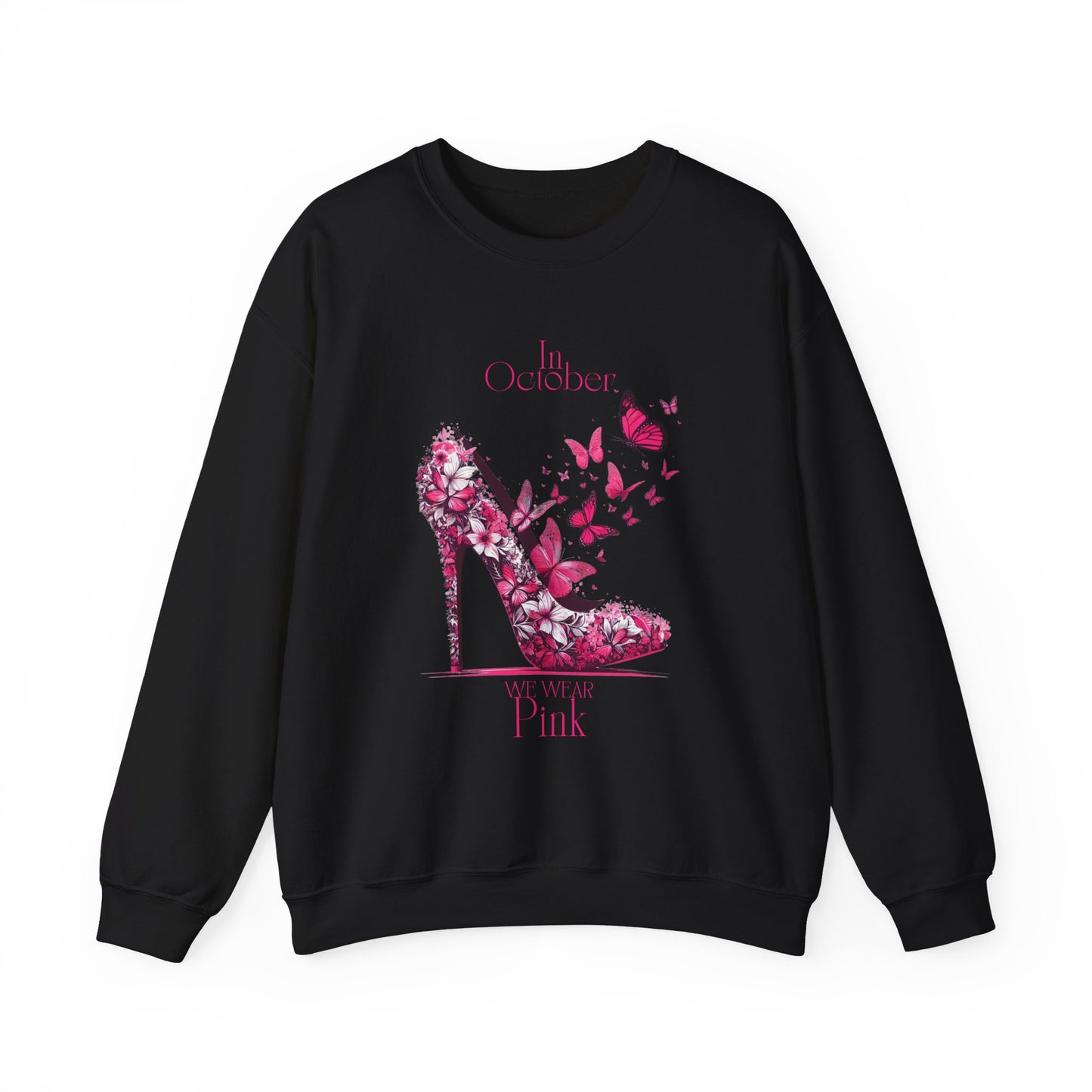 Butterfly High Heel-Breast Cancer Awareness Sweatshirt