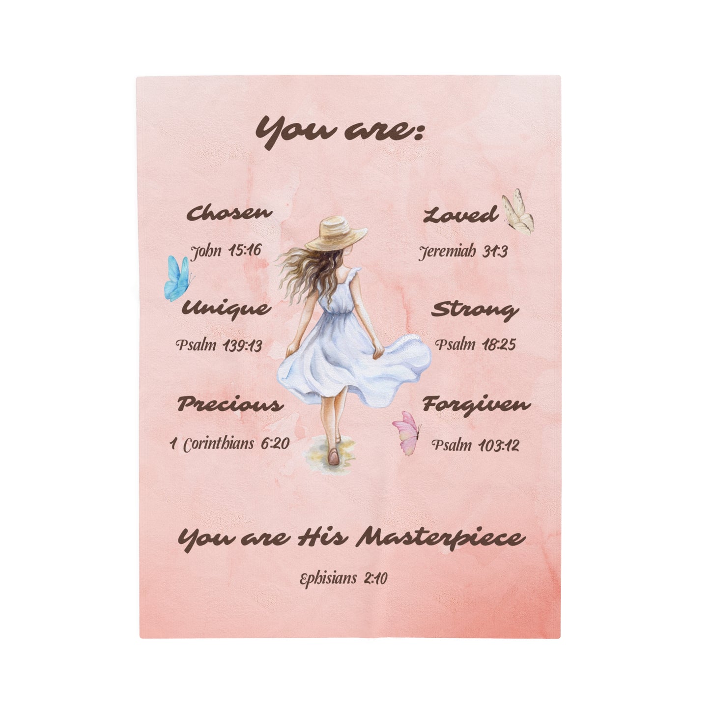 "You Are His Masterpiece"- Velveteen Plush Blanket 50x60