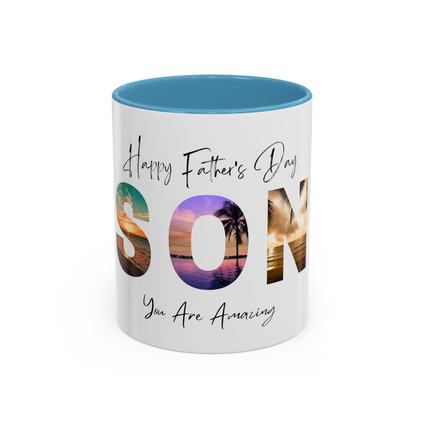 "Happy Father's Day Son" Colorful Coffee Mug (11, 15oz)
