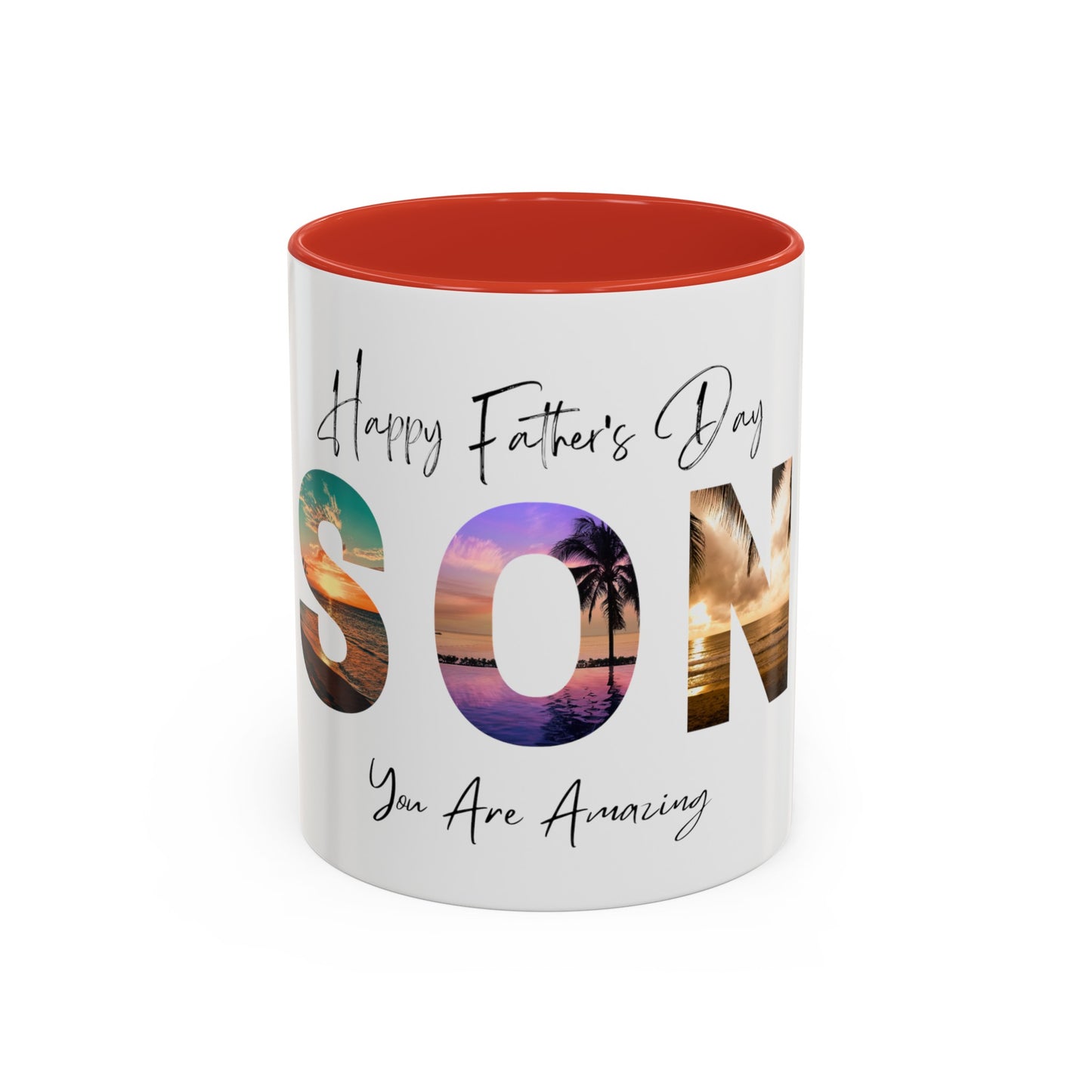 "Happy Father's Day Son" Colorful Coffee Mug (11, 15oz)