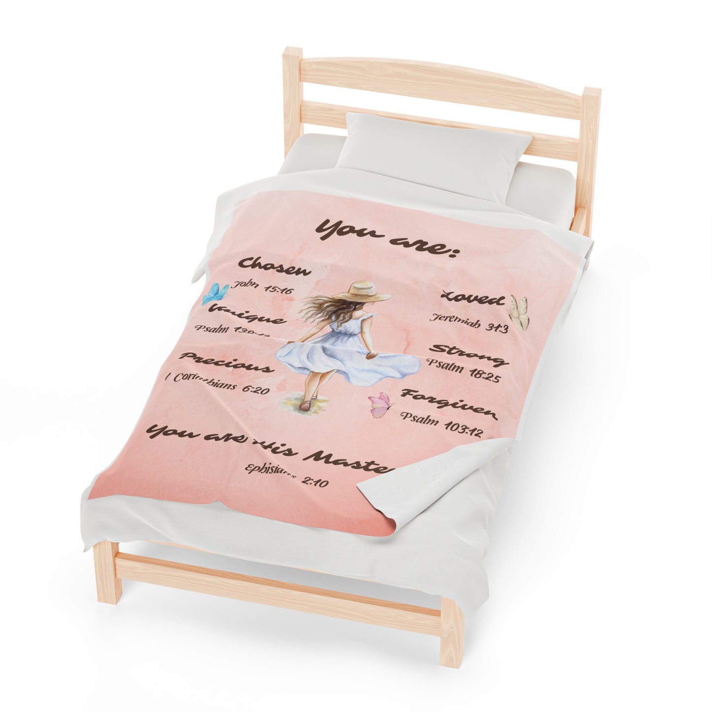 "You Are His Masterpiece"- Velveteen Plush Blanket 50x60