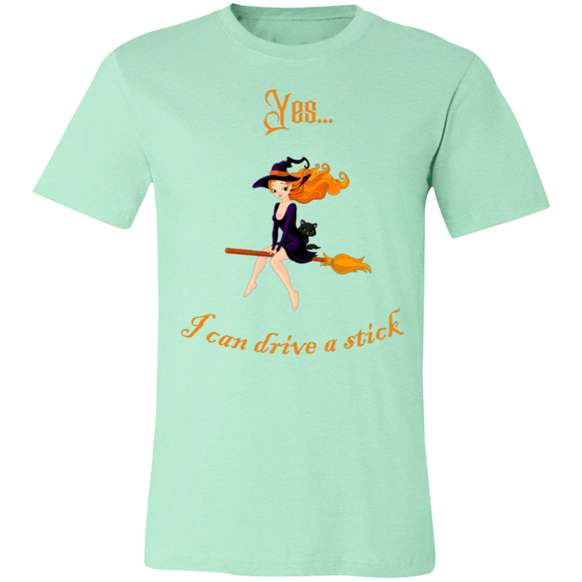 “Yes I Can Drive Stick” Funny Halloween Unisex Short-Sleeve Tee