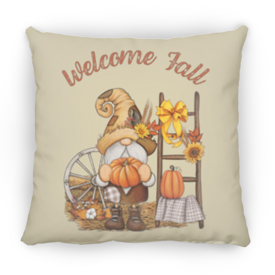 Boy Gnome Medium Square Fall Pillow