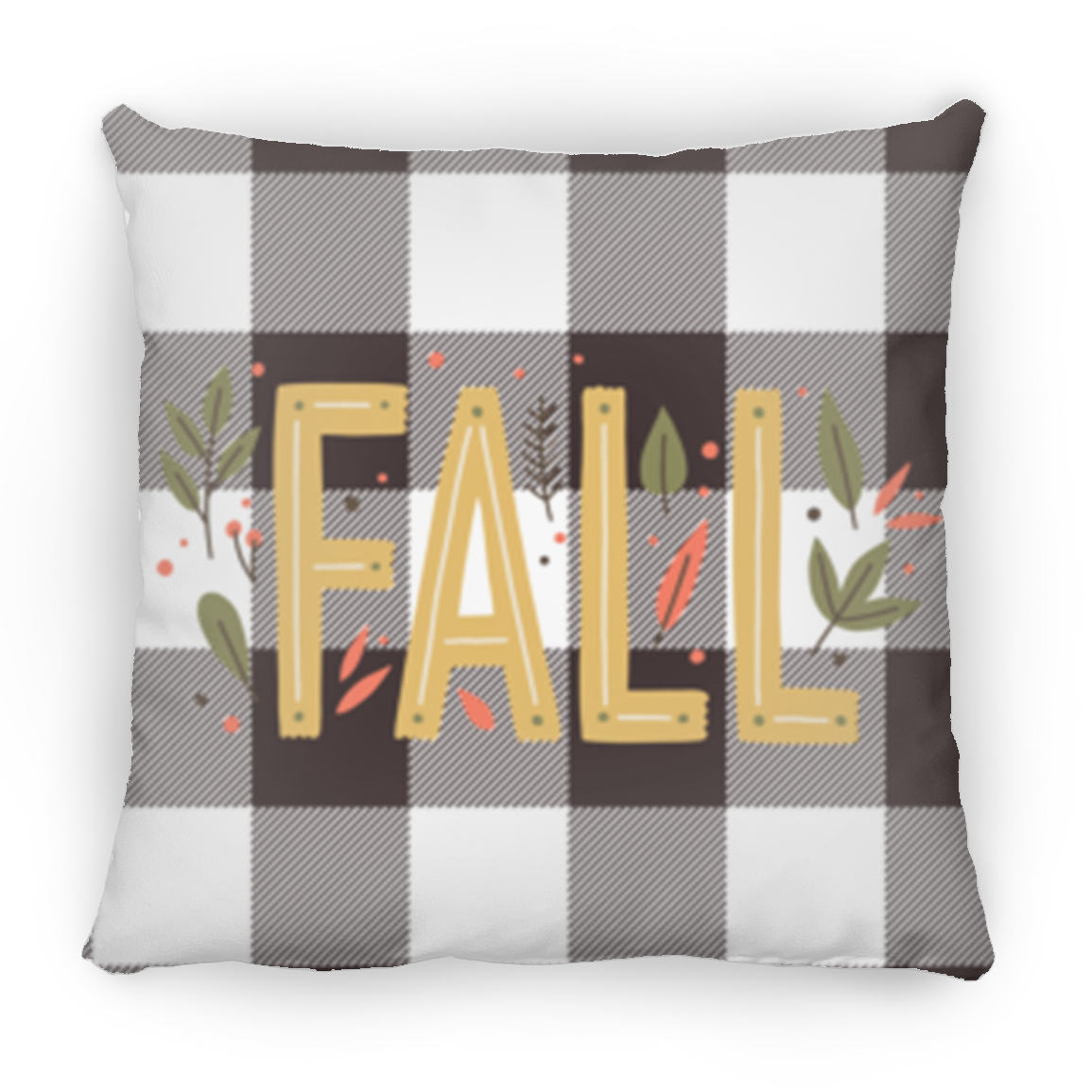 "Fall" (Plaid) Medium Square Pillow