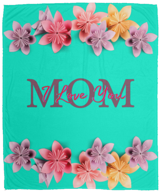"Mom I Love You" Cozy Plush Fleece Blanket - 50x60