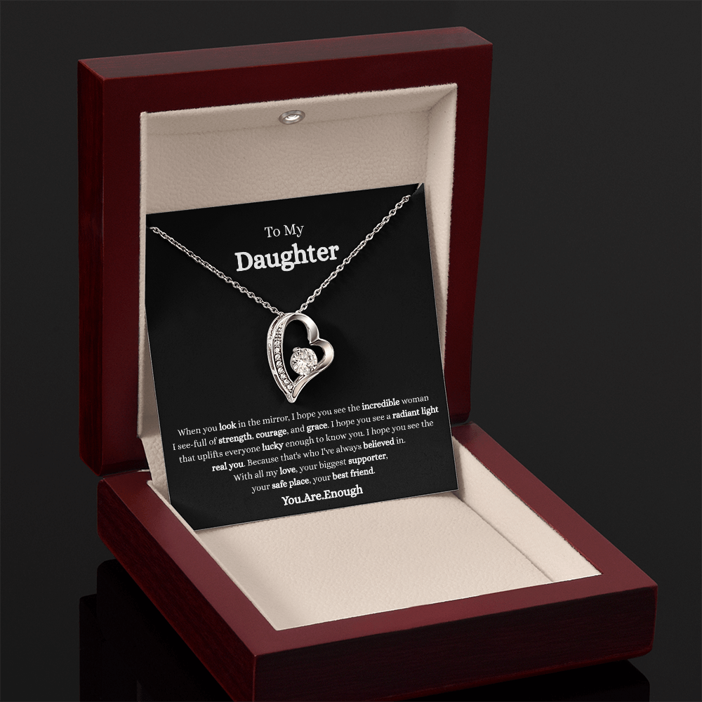 To My Daughter-Forever Love Necklace (Black card)