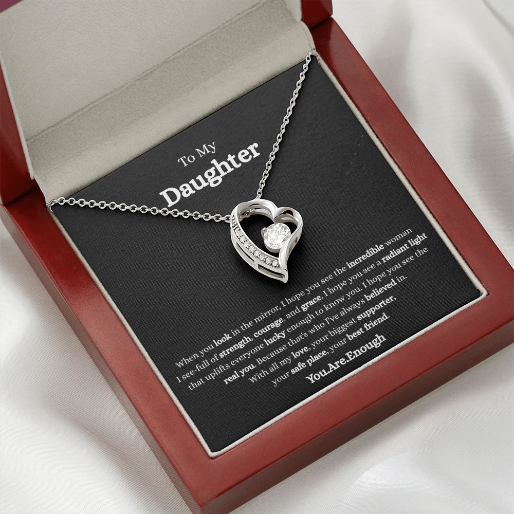 To My Daughter-Forever Love Necklace (Black card)