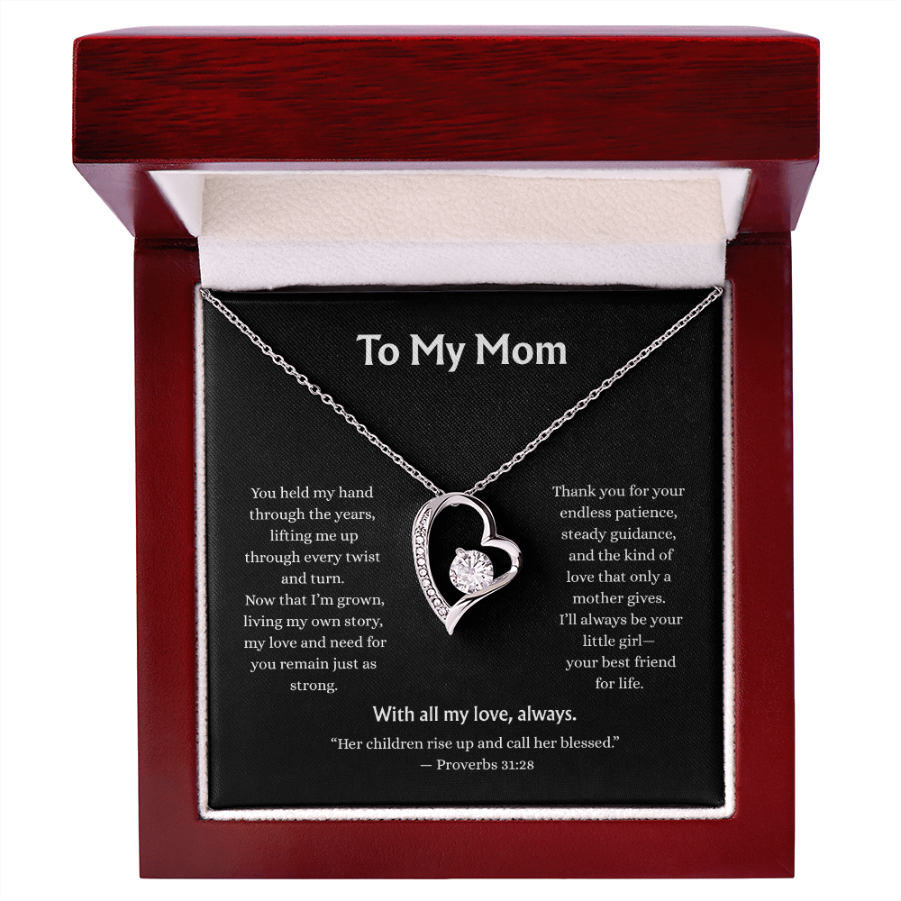 To My Mom-Forever Love Necklace-Black Card