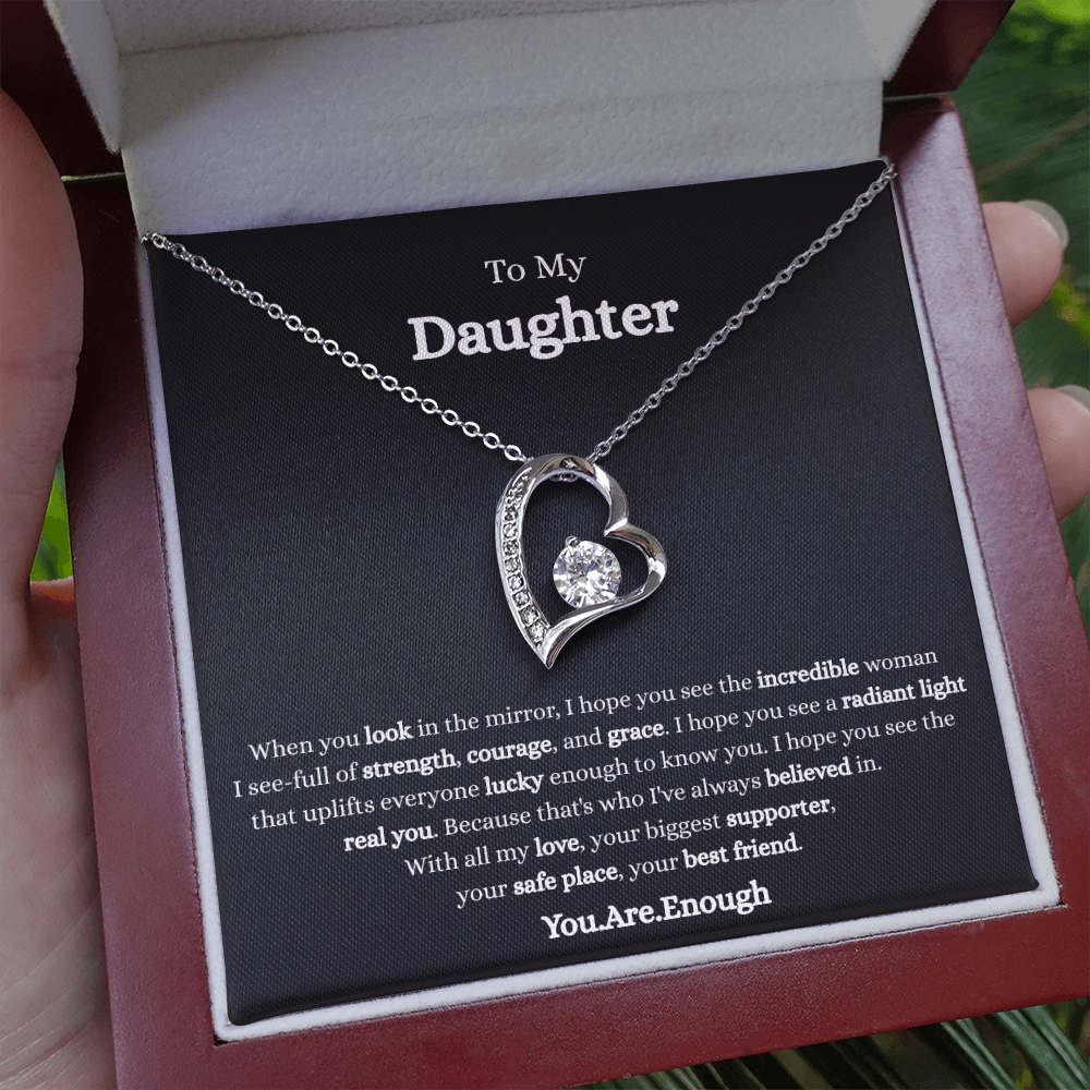 To My Daughter-Forever Love Necklace (Black card)