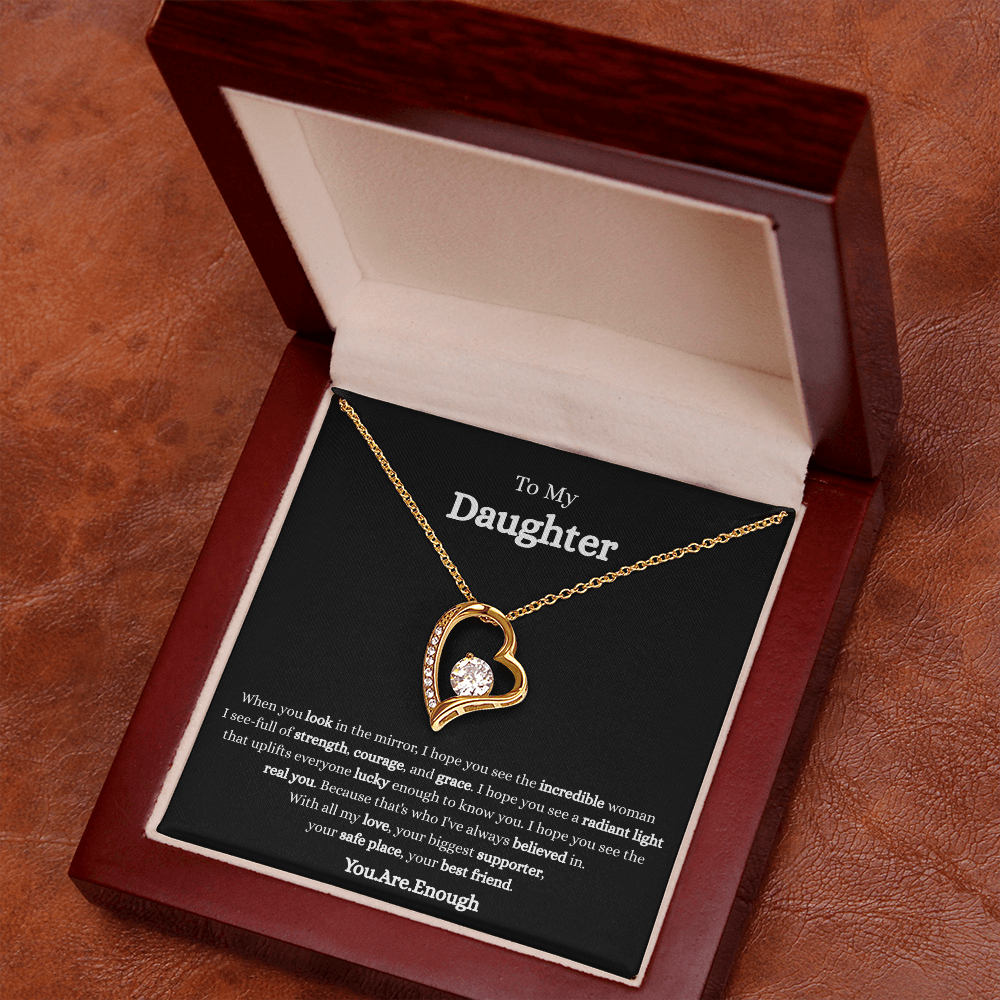 To My Daughter-Forever Love Necklace (Black card)