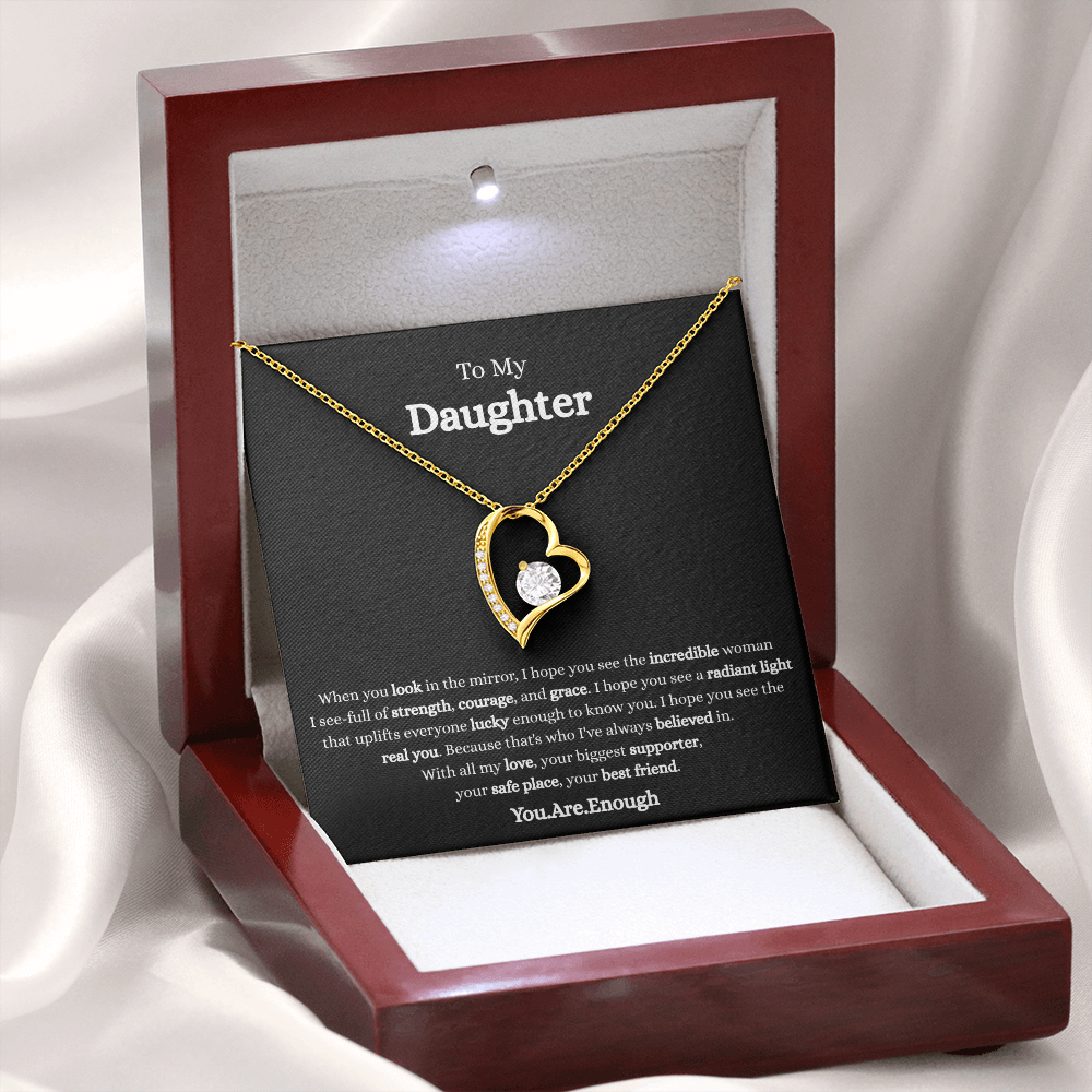 To My Daughter-Forever Love Necklace (Black card)