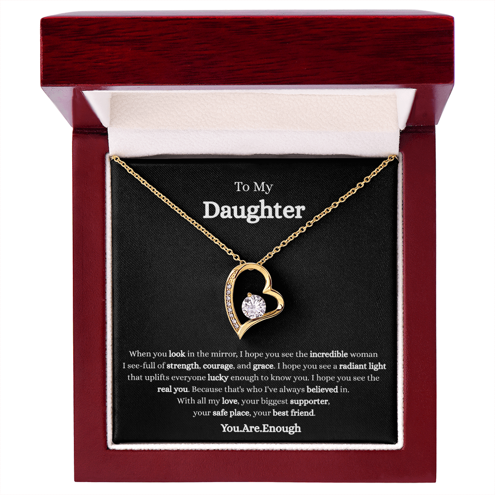 To My Daughter-Forever Love Necklace (Black card)