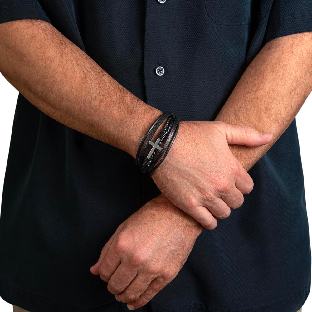 Cross Leather Bracelet