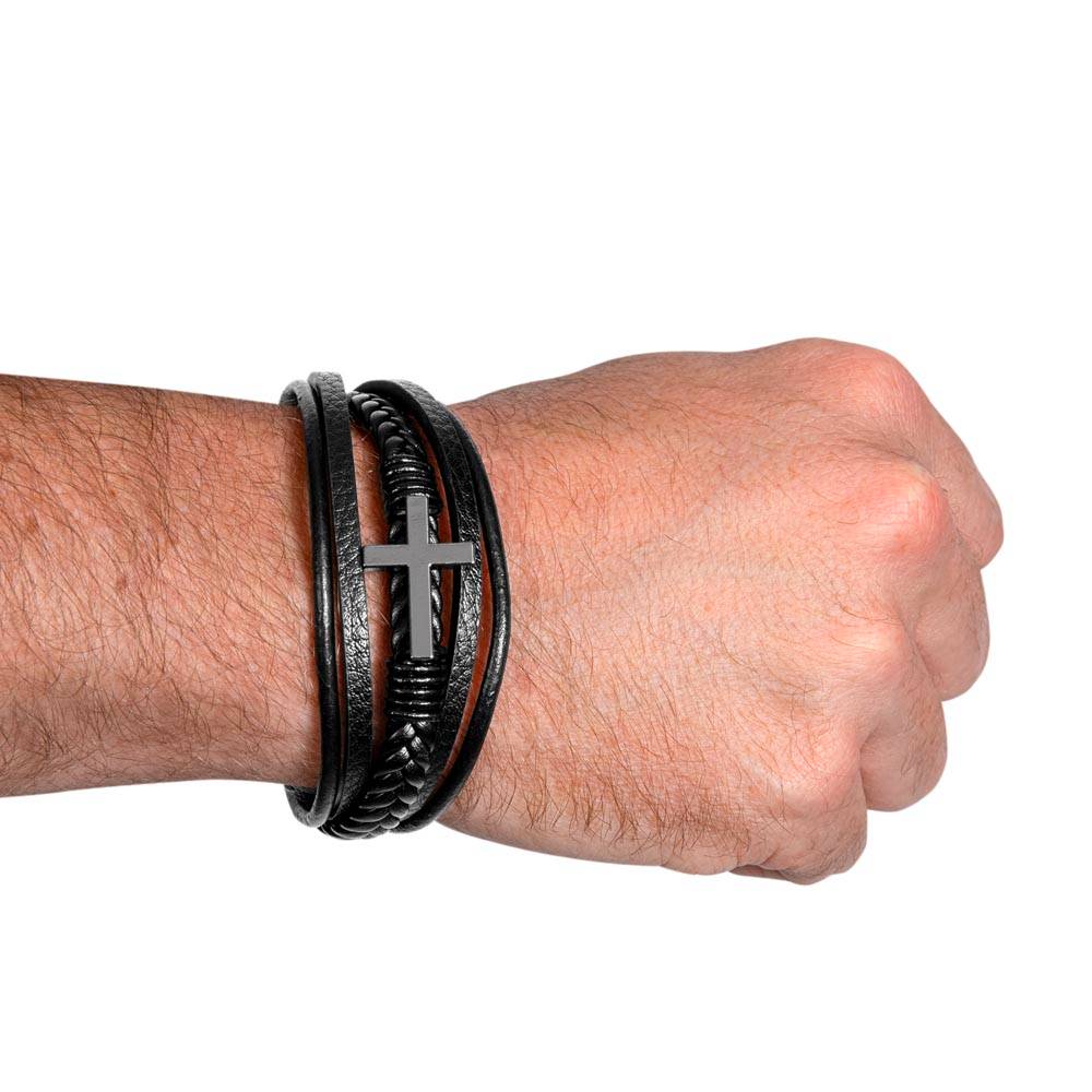 Cross Leather Bracelet