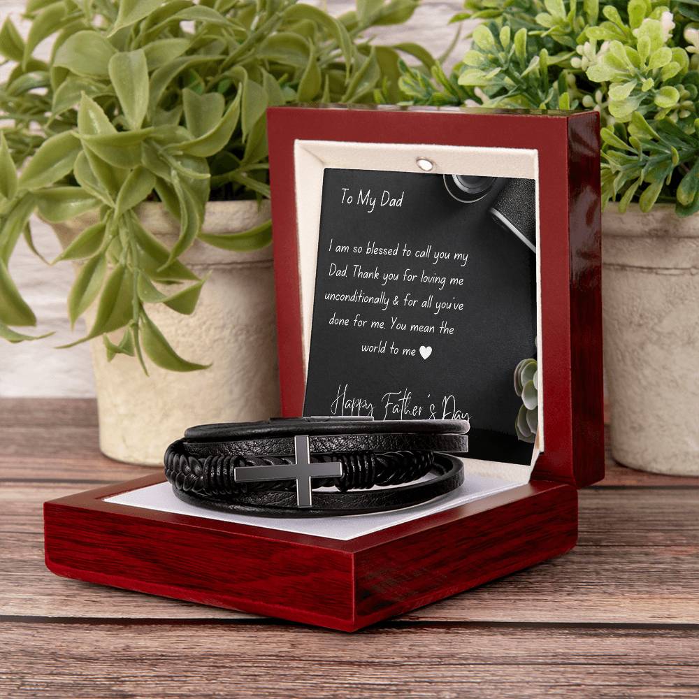 Cross Leather Bracelet