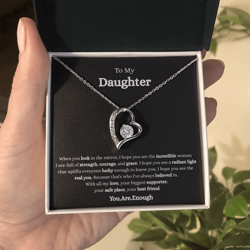 To My Daughter-Forever Love Necklace (Black card)