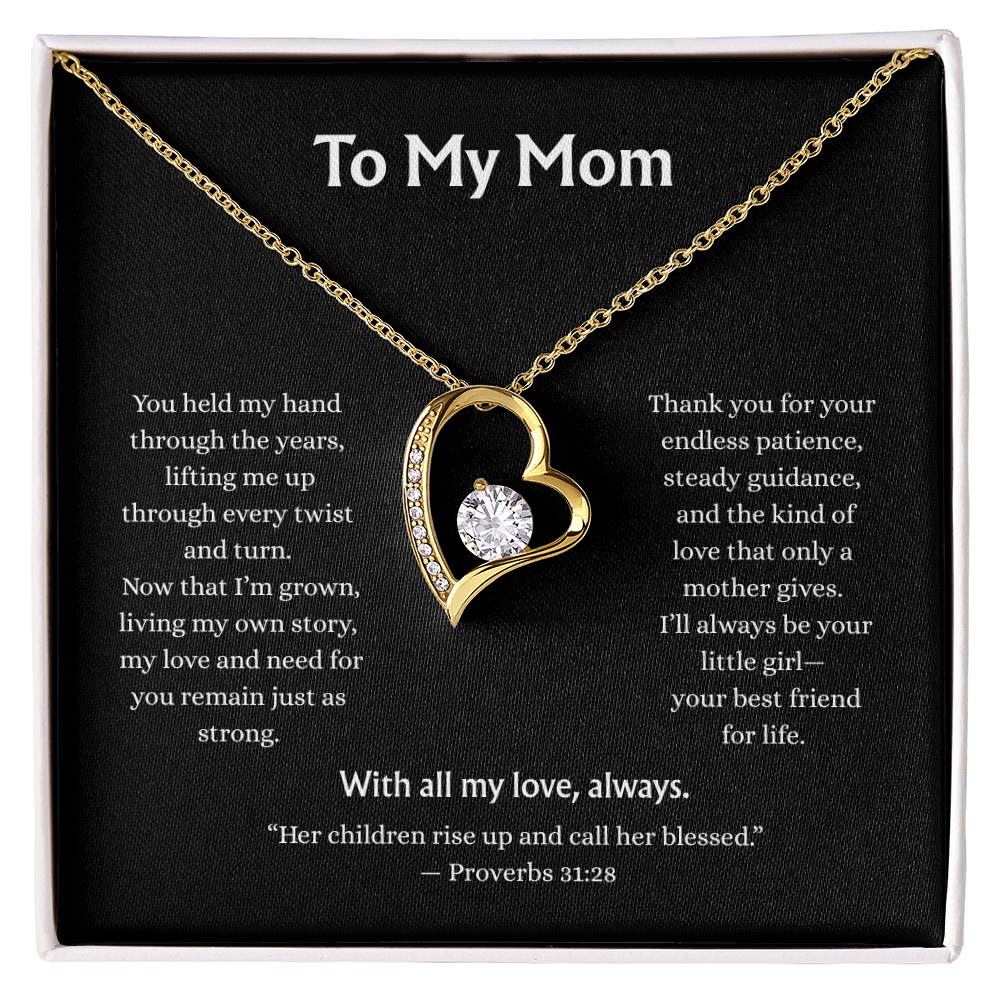 To My Mom-Forever Love Necklace-Black Card