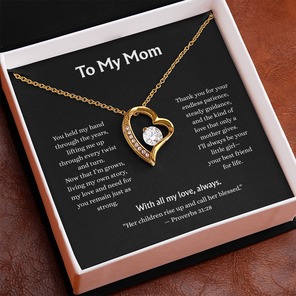 To My Mom-Forever Love Necklace-Black Card