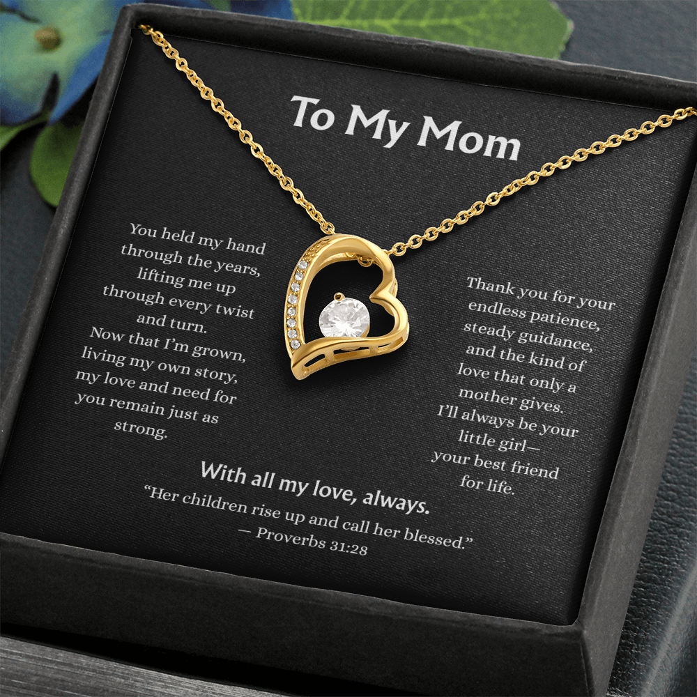 To My Mom-Forever Love Necklace-Black Card