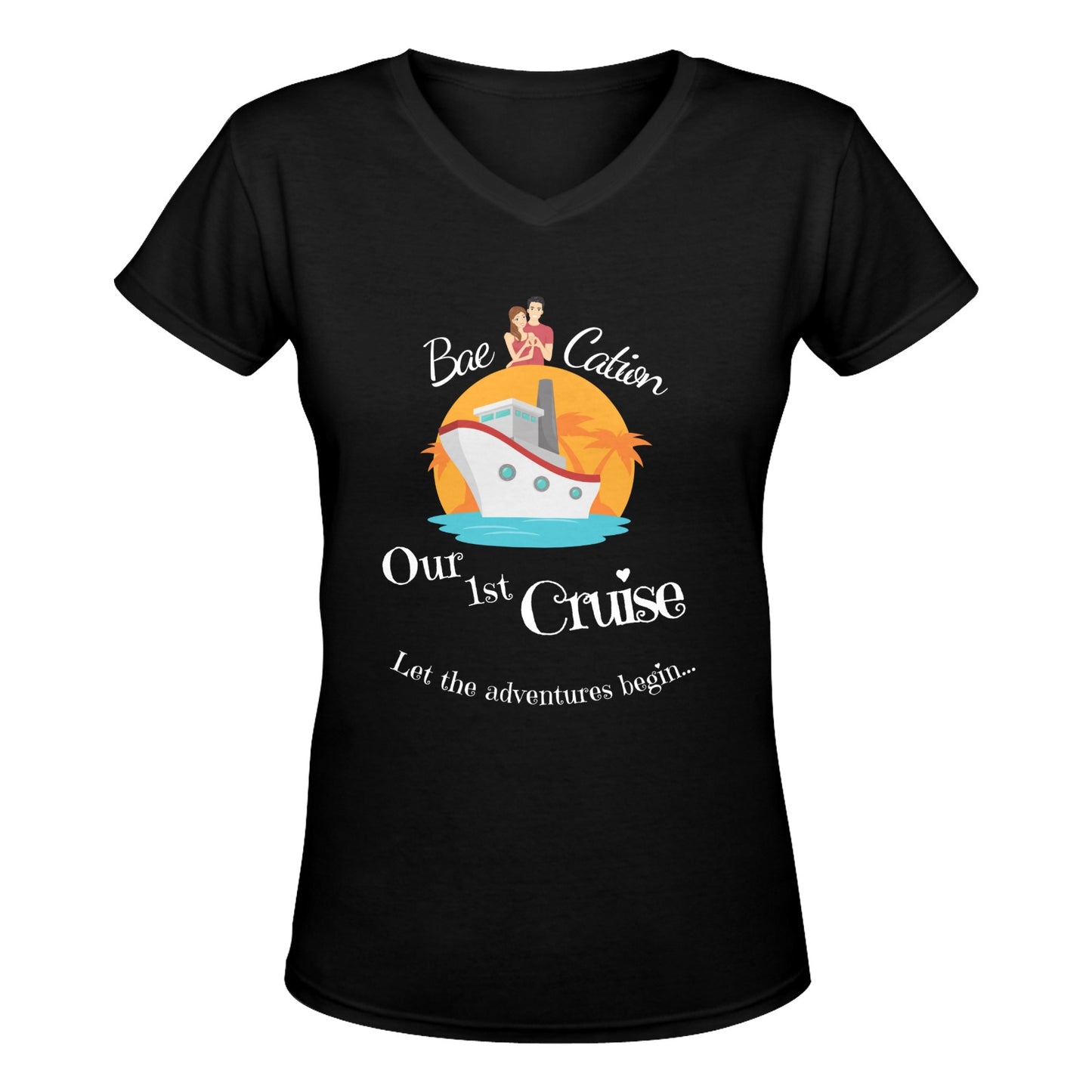 "Baecation" Ladies V-Neck T-shirt