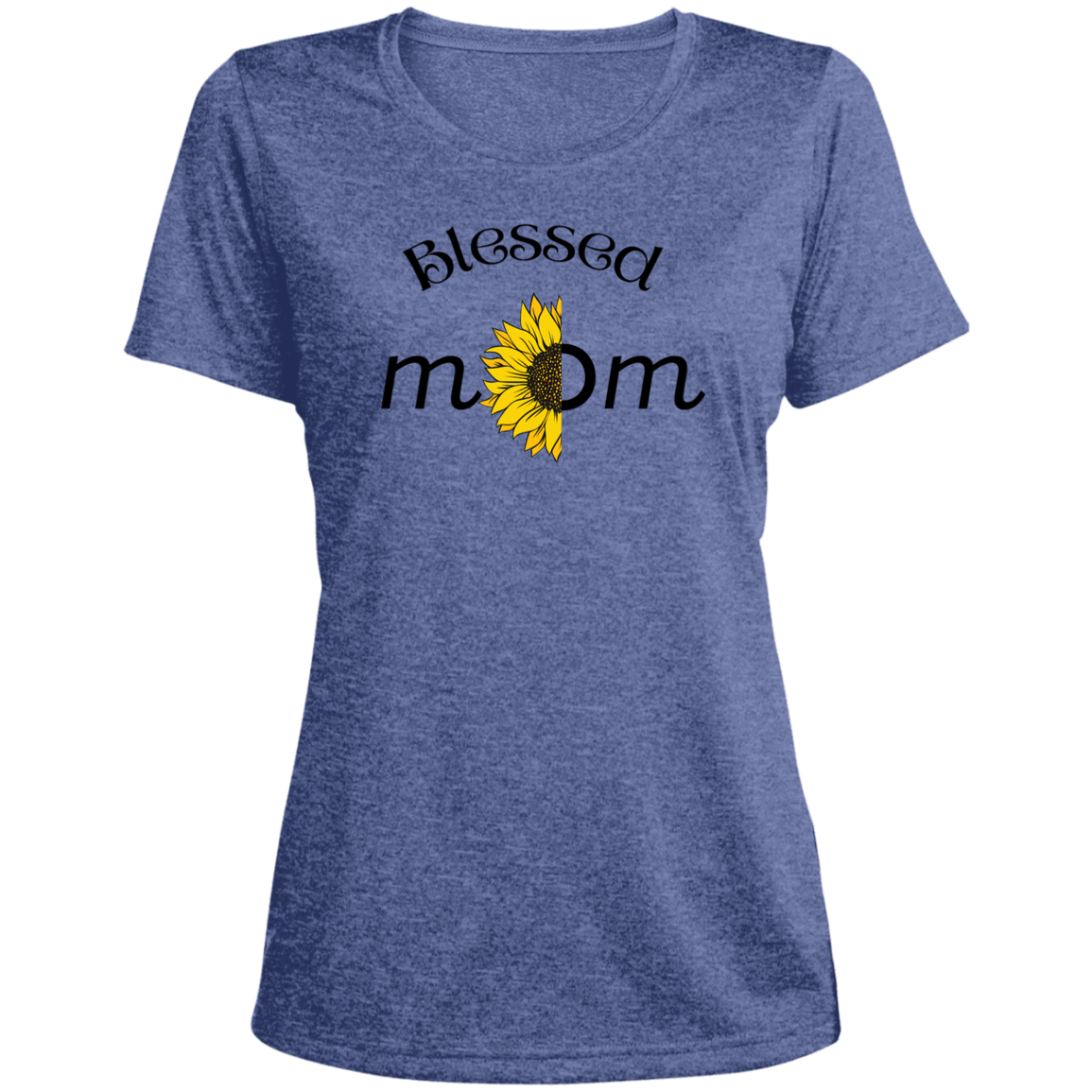 "Blessed Mom" Ladies' Heather Scoop Neck T-Shirt