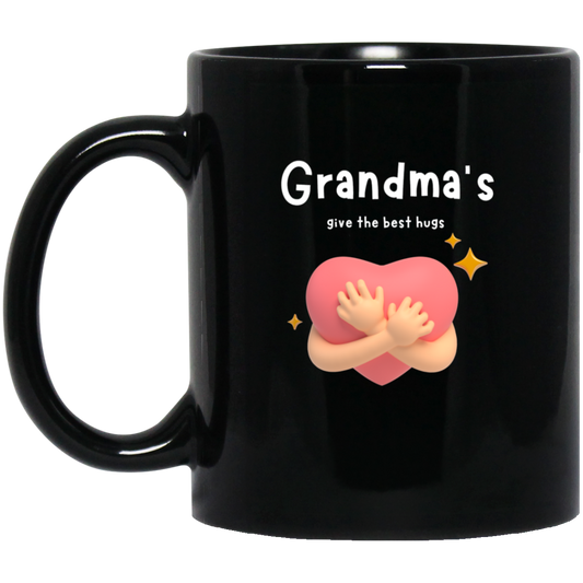 "Grandma's Hugs" 11 oz. Black Mug