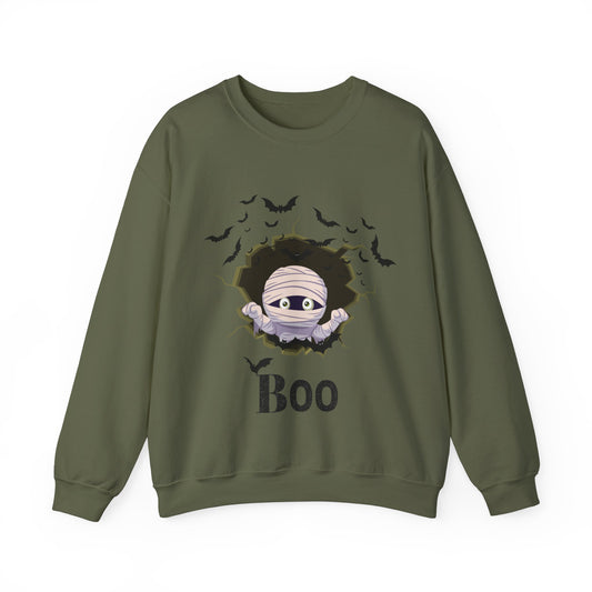 Halloween Boo! Mummy, Spiders, and Bats Sweatshirt