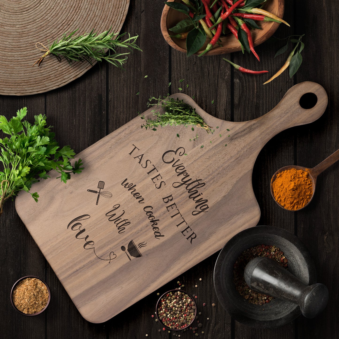 Cooked with Love Cutting Board