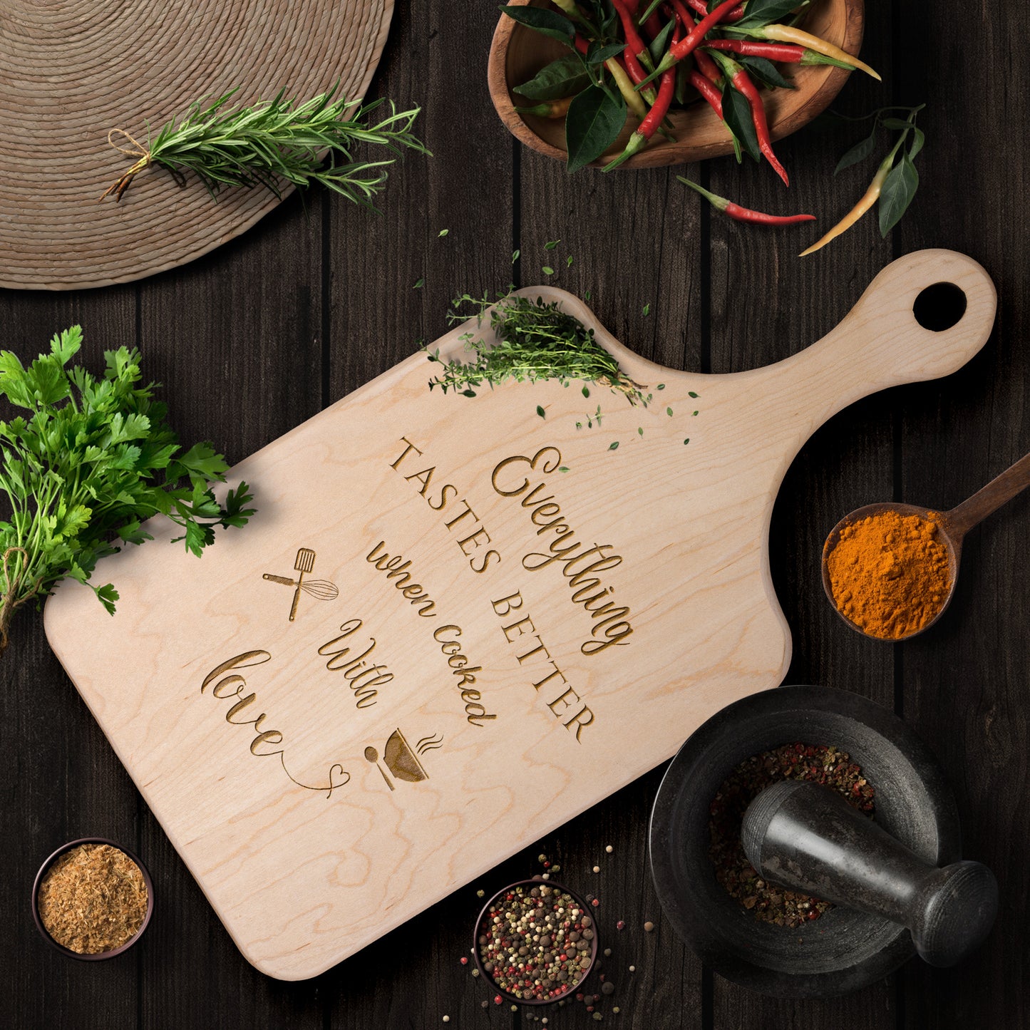 Cooked with Love Cutting Board
