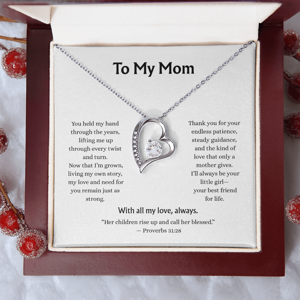 To My Mom-Forever Love Necklace-white card