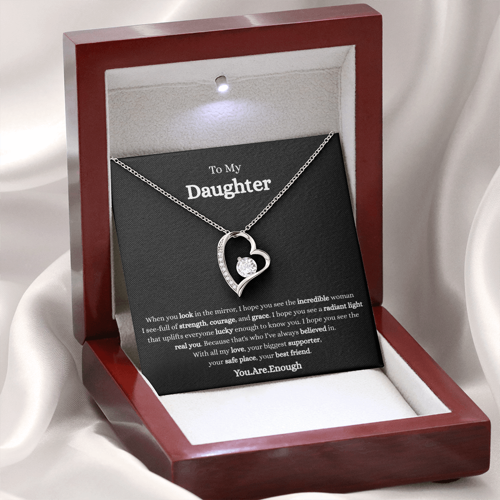 To My Daughter-Forever Love Necklace (Black card)