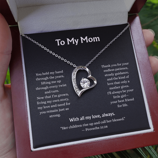 To My Mom-Forever Love Necklace-Black Card