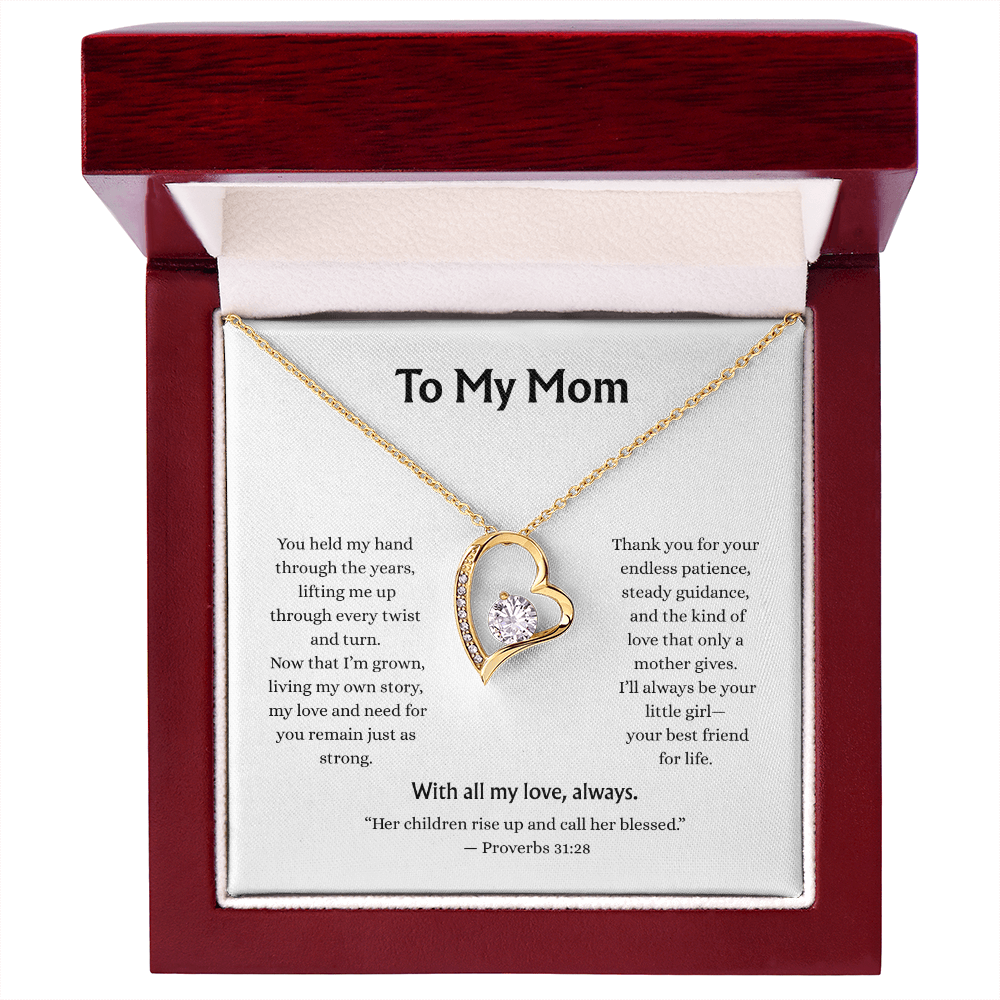 To My Mom-Forever Love Necklace-white card