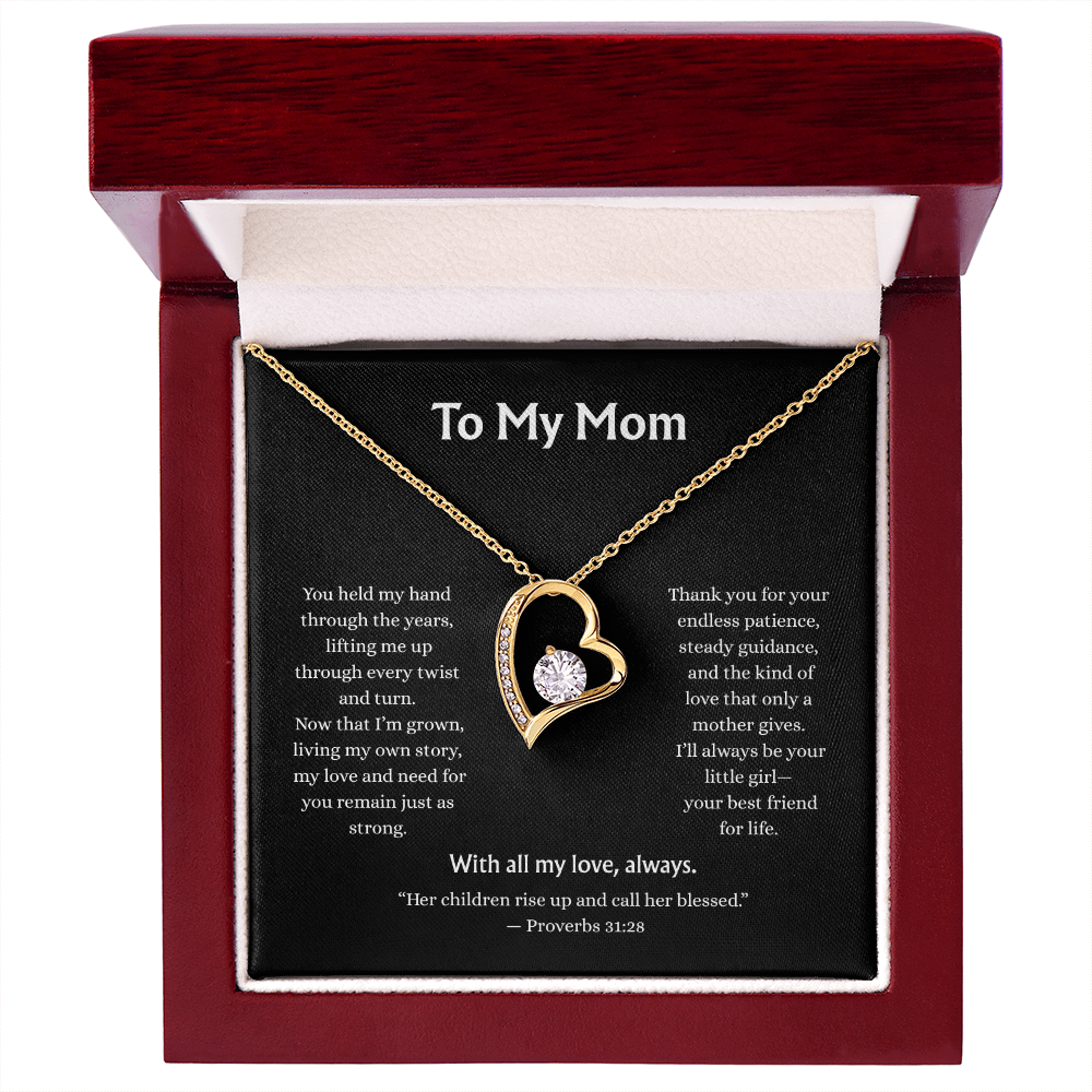 To My Mom-Forever Love Necklace-Black Card