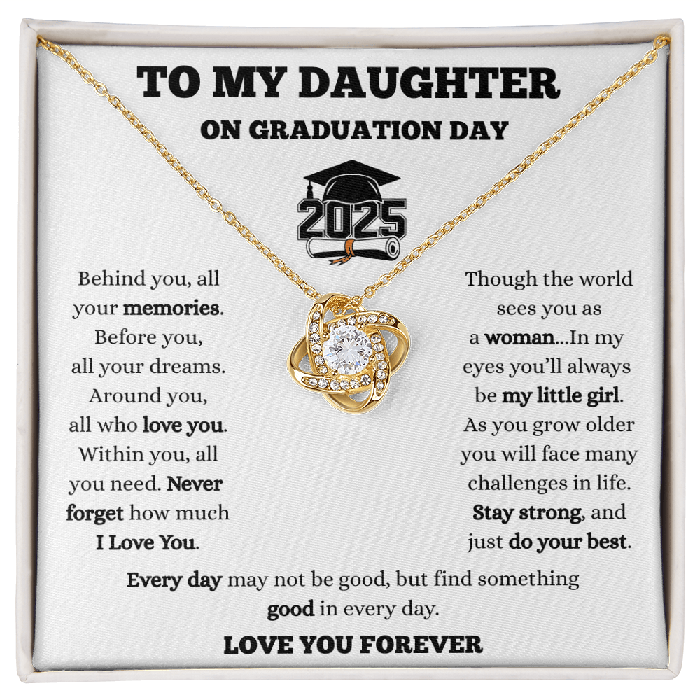 To My Daughter-Graduation-Love Knot Necklace