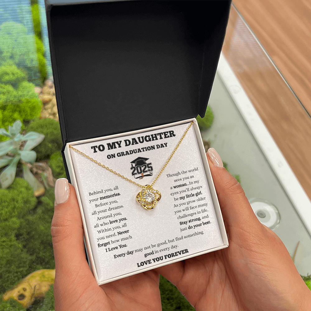 To My Daughter-Graduation-Love Knot Necklace