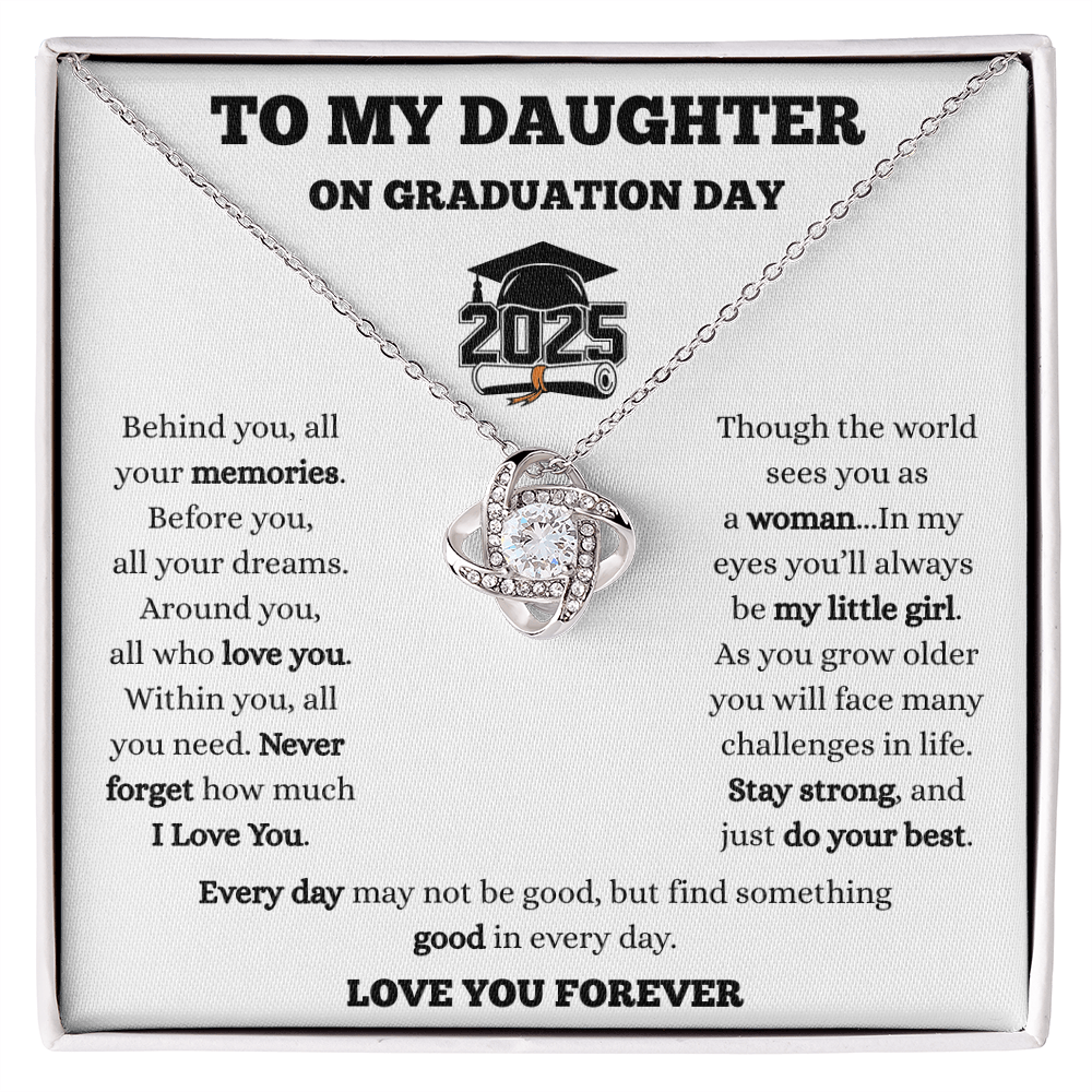To My Daughter-Graduation-Love Knot Necklace