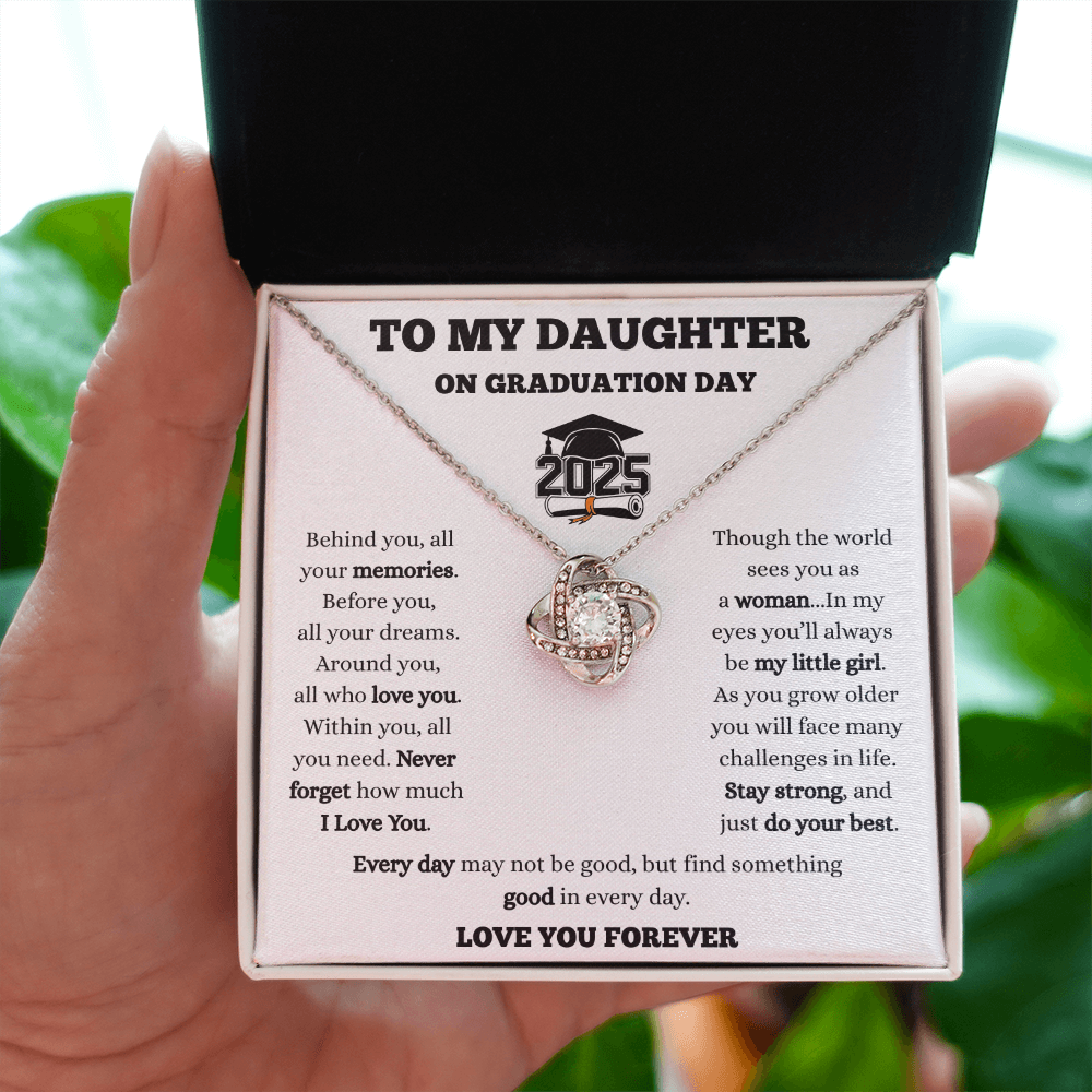 To My Daughter-Graduation-Love Knot Necklace