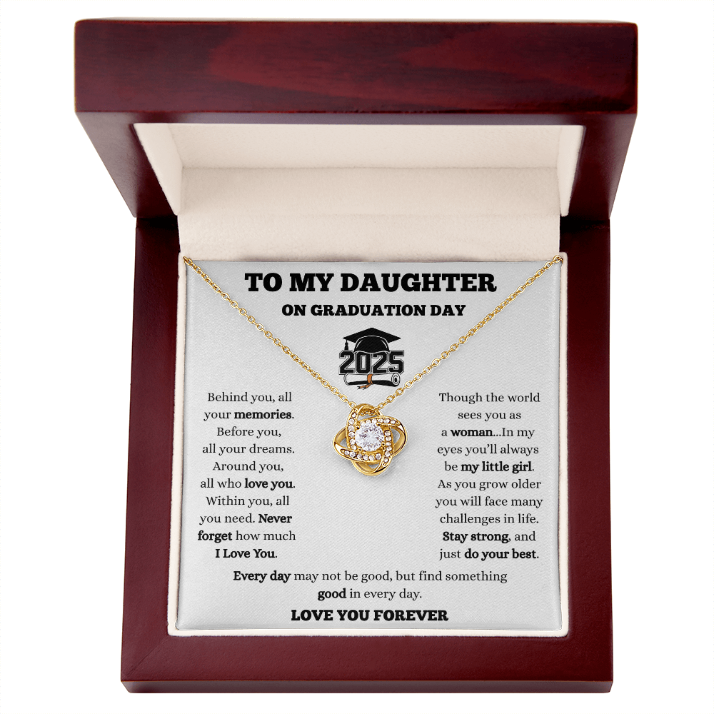 To My Daughter-Graduation-Love Knot Necklace