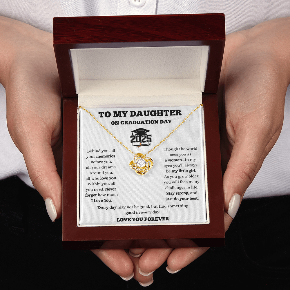 To My Daughter-Graduation-Love Knot Necklace