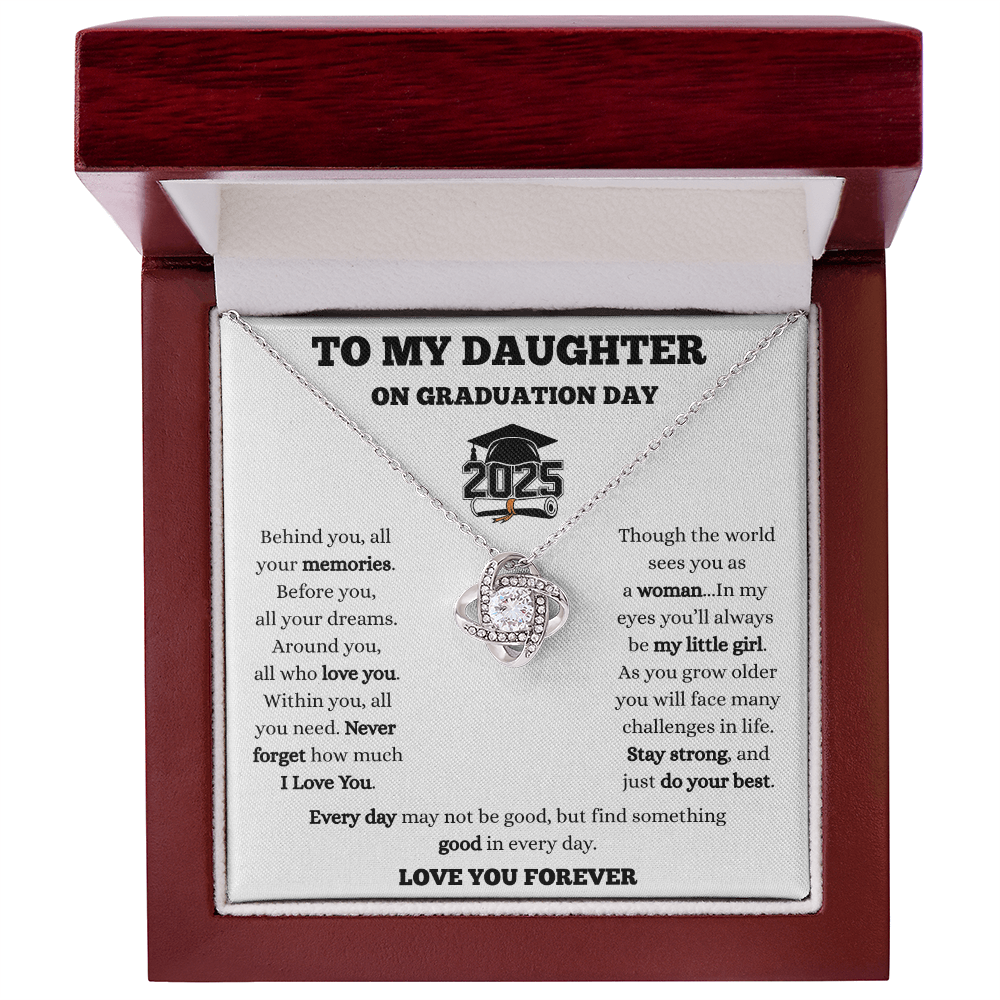 To My Daughter-Graduation-Love Knot Necklace