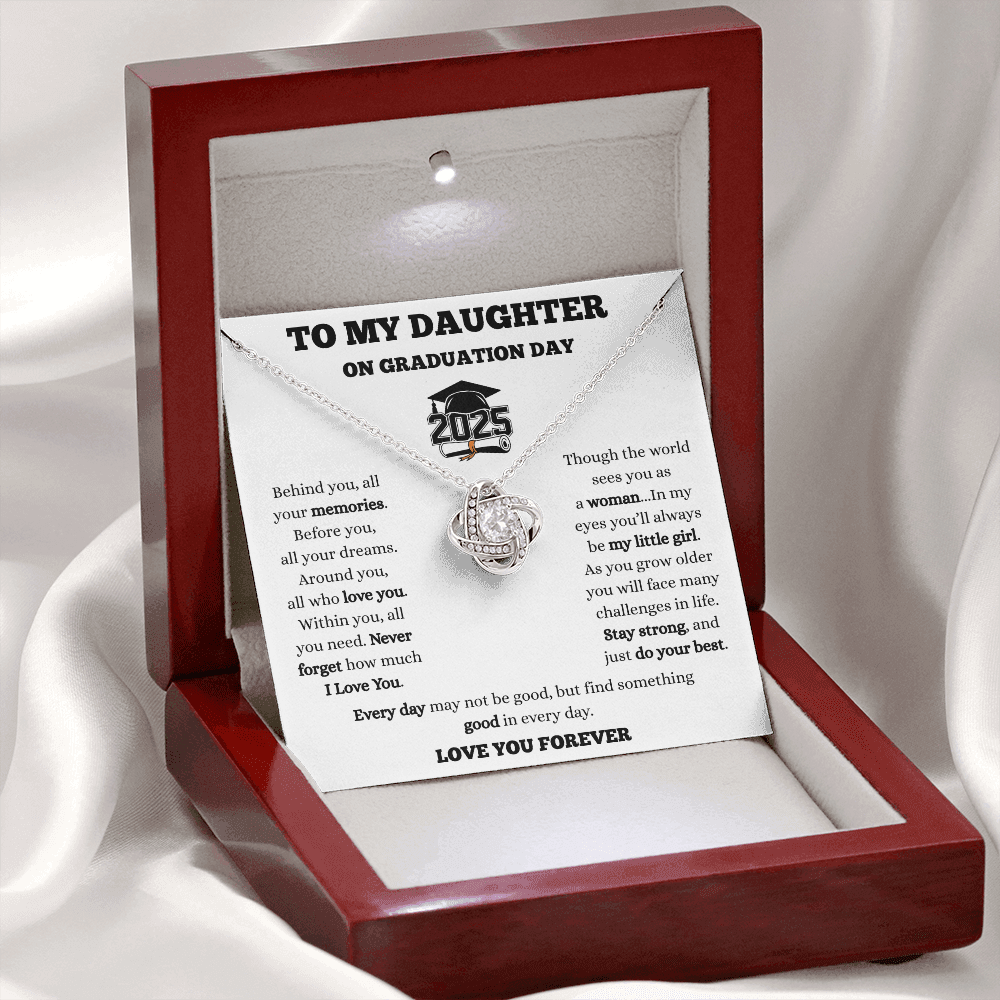 To My Daughter-Graduation-Love Knot Necklace