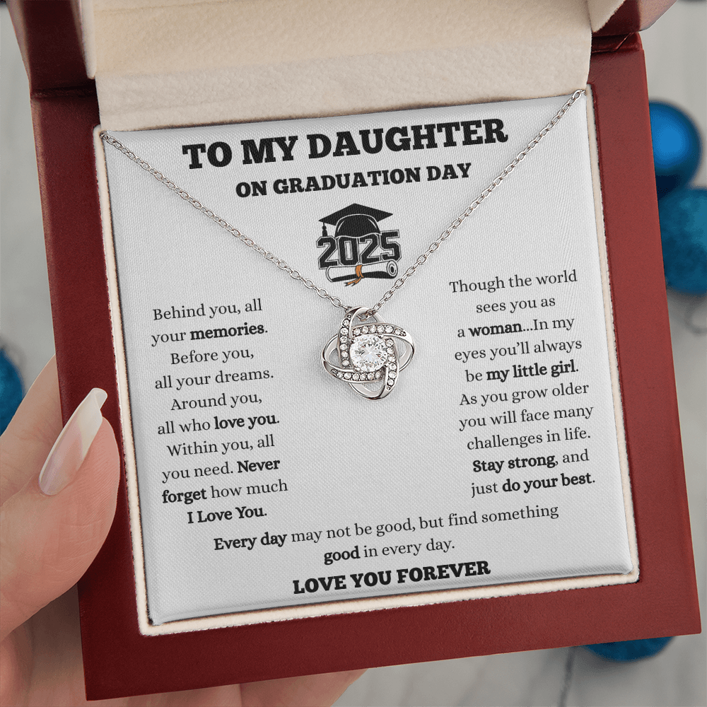 To My Daughter-Graduation-Love Knot Necklace
