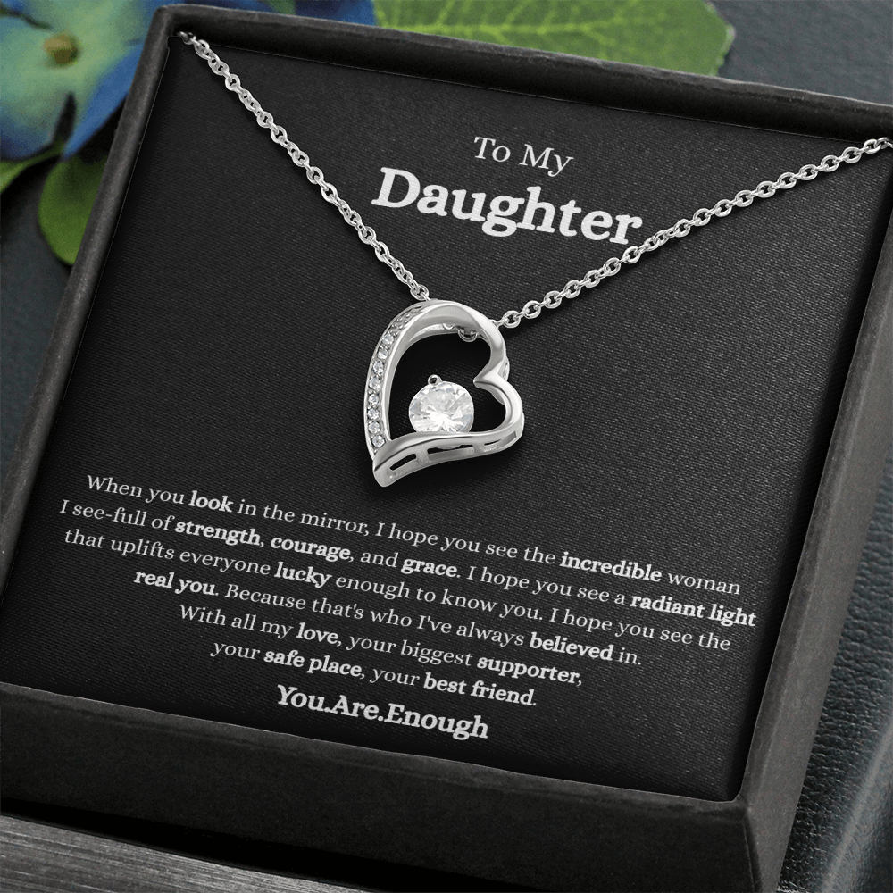 To My Daughter-Forever Love Necklace (Black card)